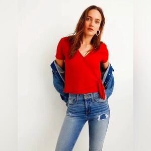 Madewell Wrap Crop Blouse Size XS